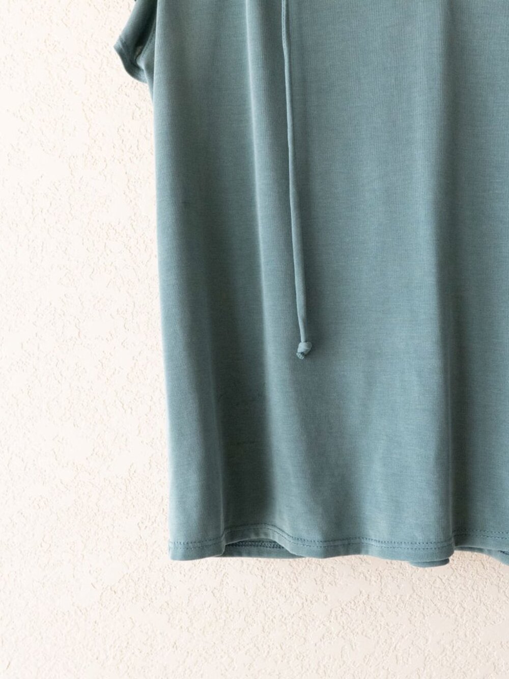 Green Envelope Womens L Teal Flutter Sleeve Top Ruffle Neck Tie Boho Blouse - Picture 7 of 14